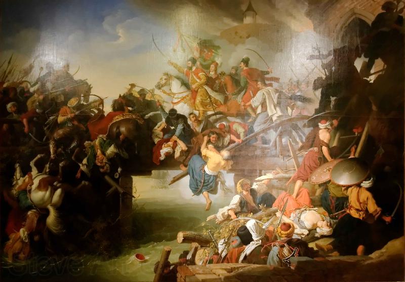 Johann Peter Krafft Zrinyis Charge from the Fortress of Szigetvar Spain oil painting art